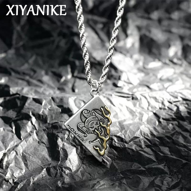 Fashion Street Singapore - XIYANIKE 빈티지 포커 조커 목걸이, 남성