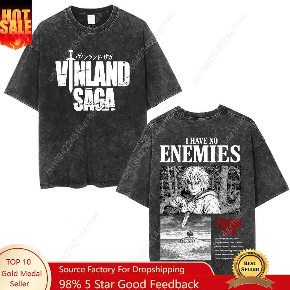 Street Fashion Anime - 빈티지 워시드 애니메이션 Vinland Saga Thorfinn