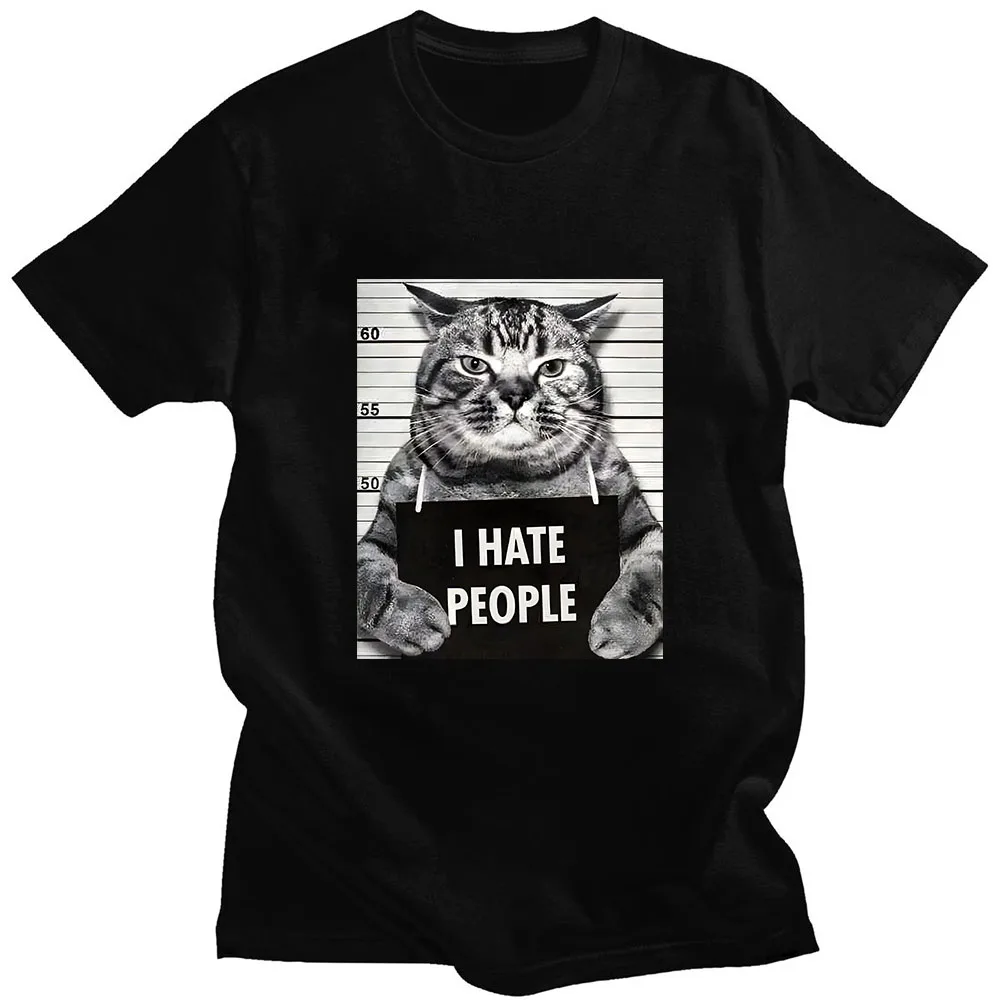 Street Fashion Asian - 아시아 사이즈I Meow 프린트 티셔츠 재미있는