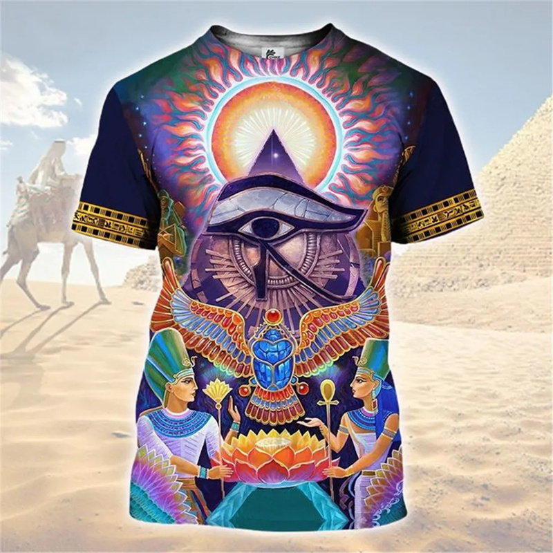 Street Fashion Egypt - 남성용 고대 이집트 여신 티셔츠, 빈티지