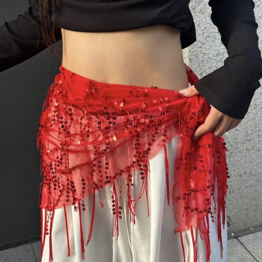 Street Fashion India - 패션 스팽글 장식 벨리 댄스 벨트,