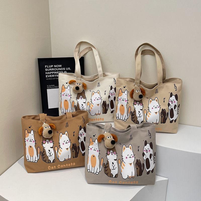 Tote Bag Canvas Print - 한국 대용량 캔버스 토트백 여성용 학생