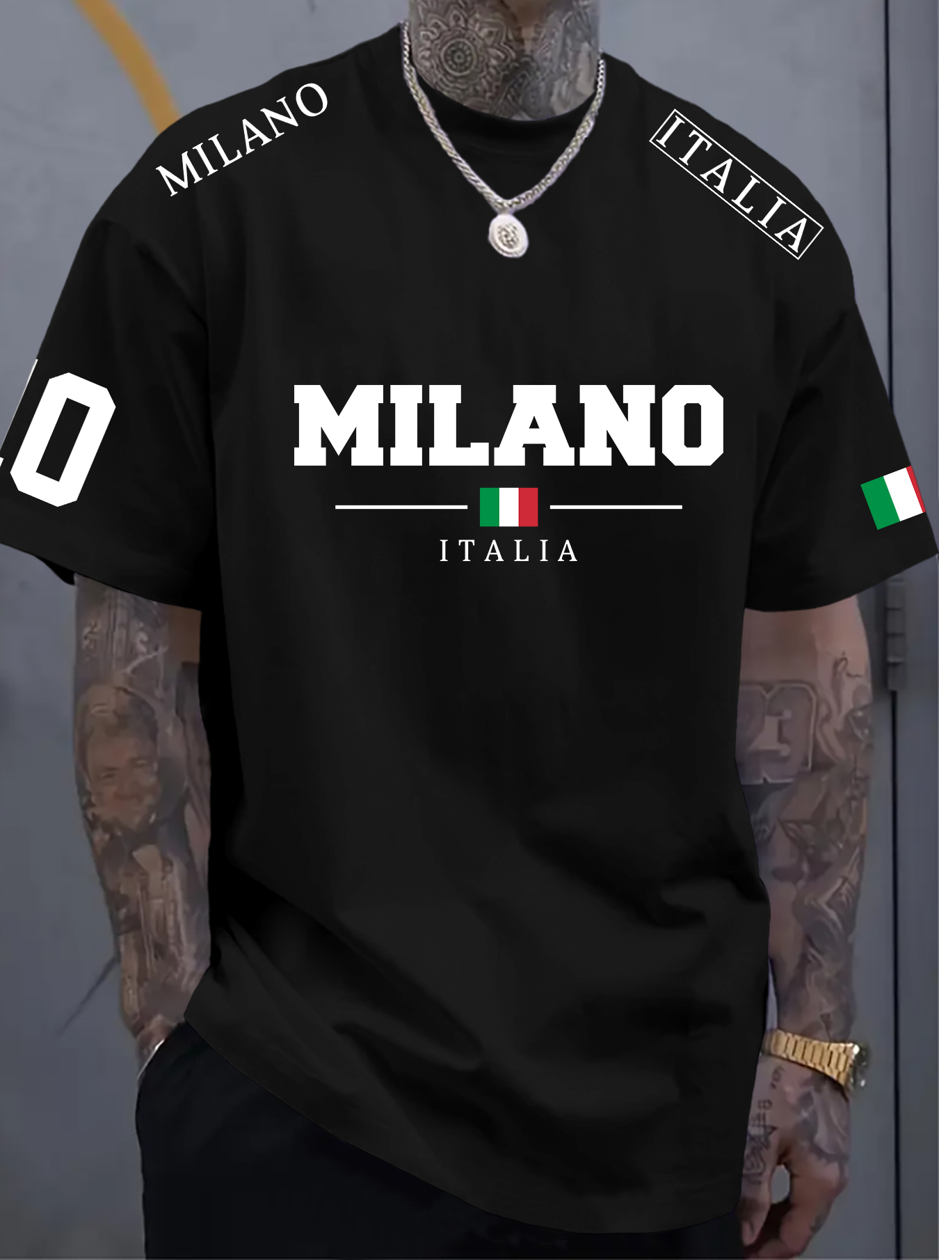 Street Fashion Milano - 남성용 티셔츠, 캐주얼 스트리트 스타일, 밀라노