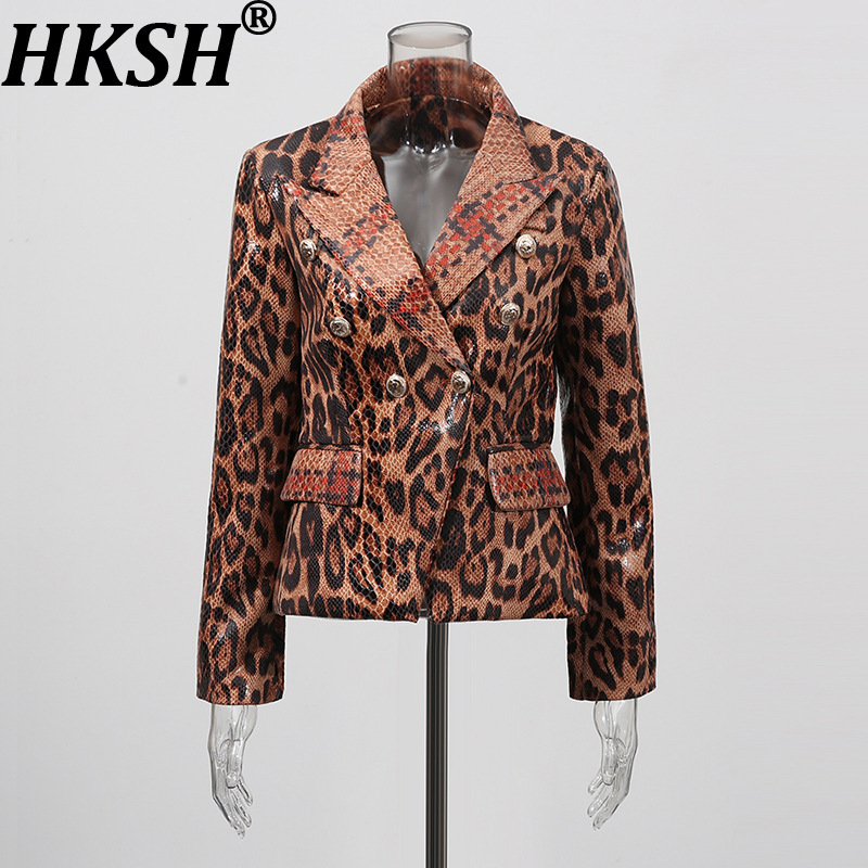 Street Fashion High End - HKSH 여성용 블레이저, 고급스러운 패션, 레오파드