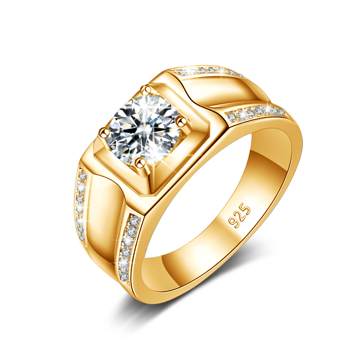 Street Fashion Rings - 트렌드 2025 럭셔리 모이사나이트 반지 남성