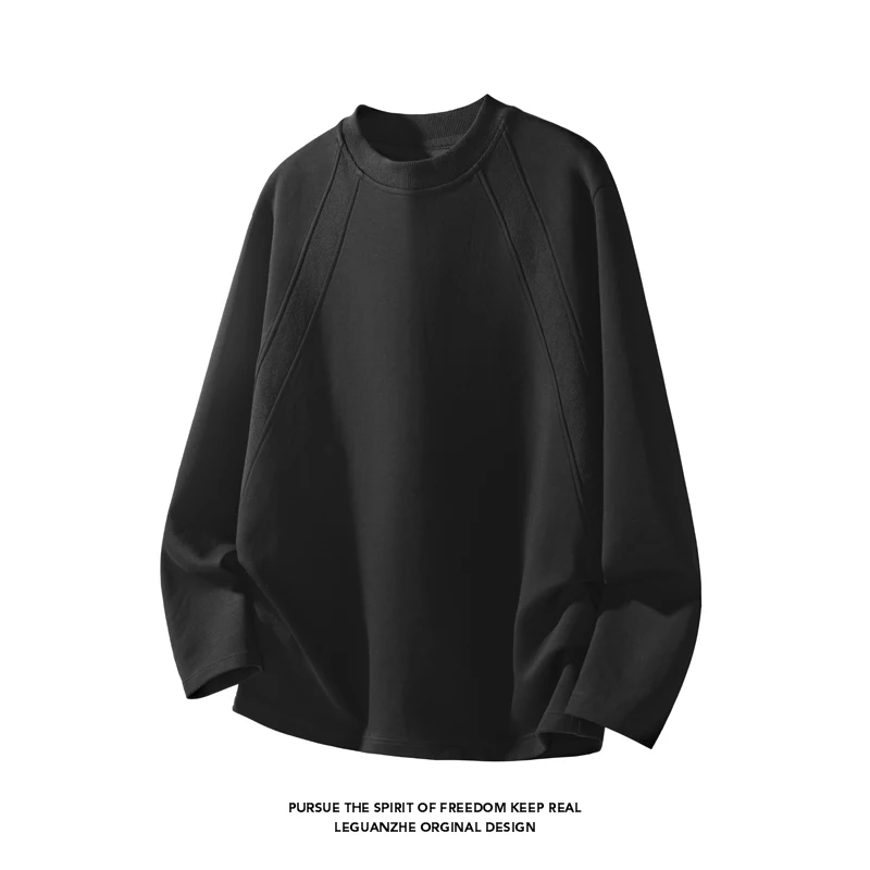 Street Fashion For Man - 남성 패션 래글런 심 크루넥 긴소매
