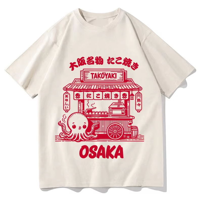 Street Fashion Osaka - 유니섹스 타코야키 오사카 그래픽 티셔츠 남성