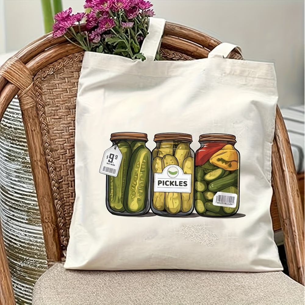 Tote Bag Canvas Print - 김치 패턴 디자인의 대용량 튼튼한 캔버스