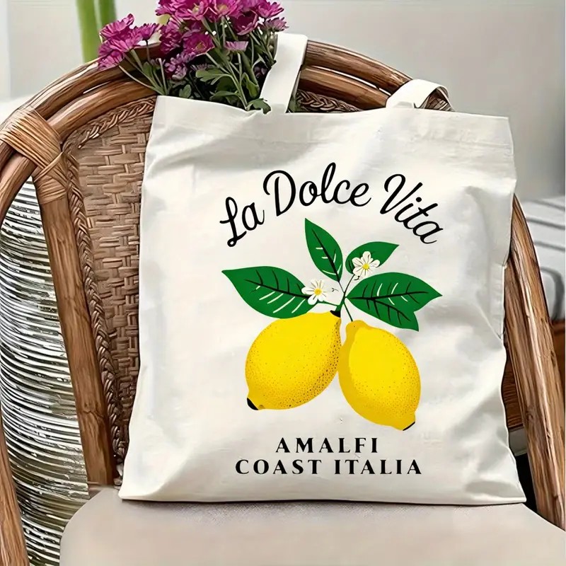 라 돌체 비타 레몬 캔버스 토트백 이탈리아 여름 스타일 - Tote Bag Canvas Print 리뷰 및 가격