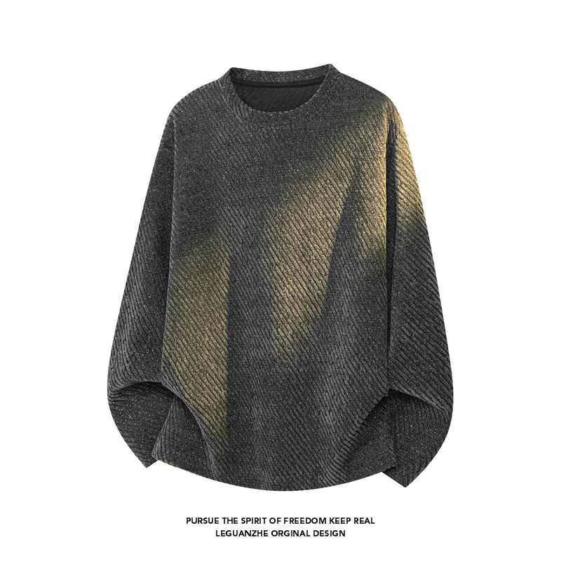 남성용 사선 스트라이프 텍스처드 긴팔 티셔츠 크루넥 루 - Street Fashion For Man 리뷰 및 가격