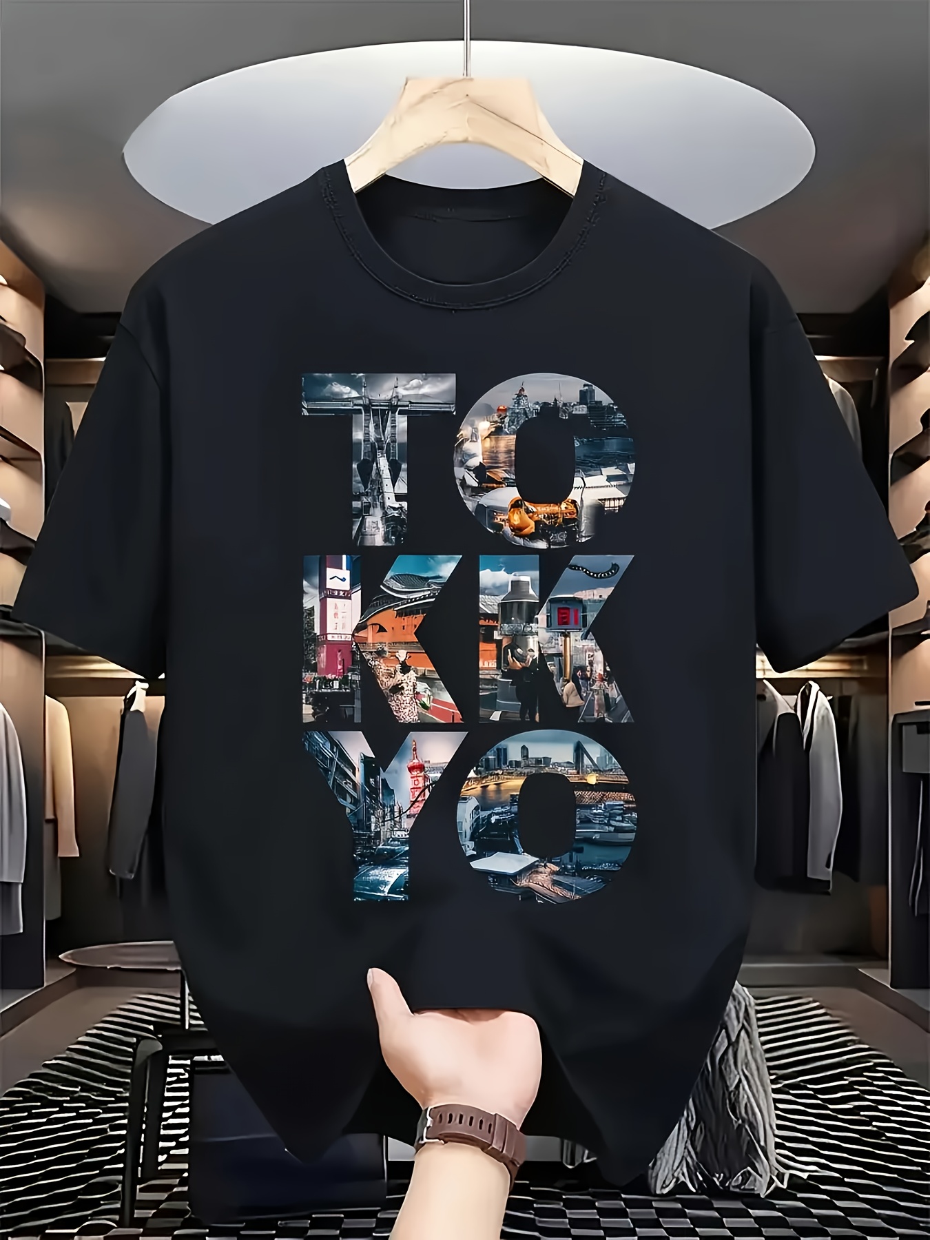 트렌디한 남성용 블랙 그래픽 티셔츠 도쿄 도시 풍경 스 - Street Fashion Urban 리뷰 및 가격