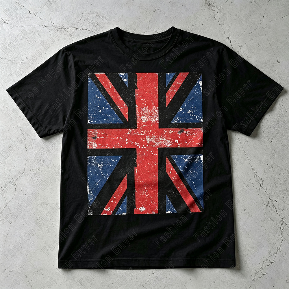 유니언 잭 패턴(런던, 영국) 프린트 티셔츠, 남녀 공 - Street Fashion In London 리뷰 및 가격