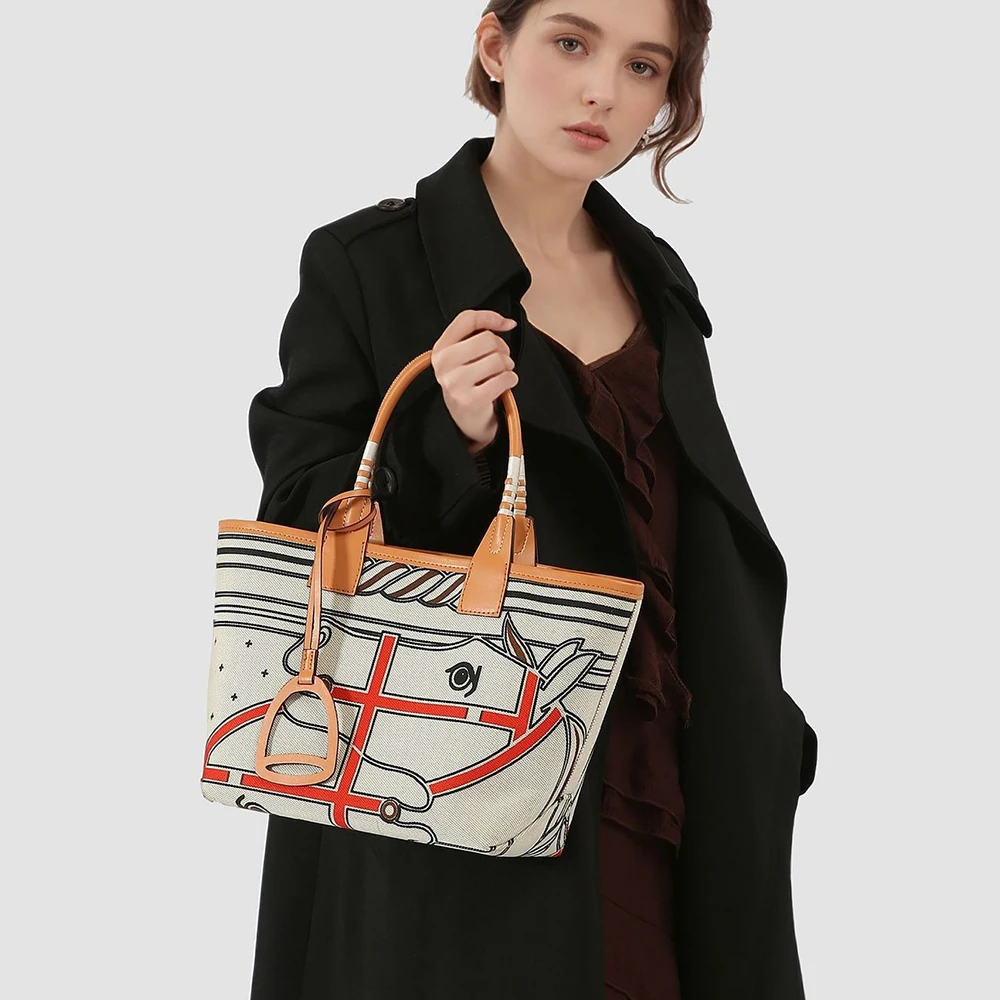 실용적인 가방 여성 캔버스 토트 백 패션 프린트 오픈  - Tote Bag Canvas Print 리뷰 및 가격