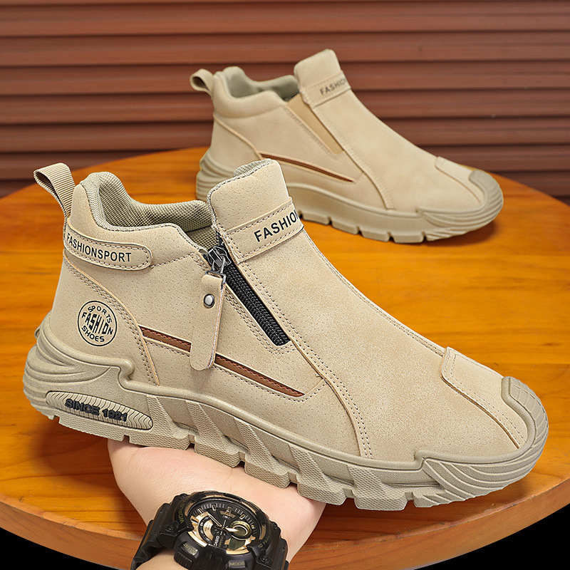 남성 캐주얼 지퍼 클로즈드 숏 부츠 스포츠 아웃도어 하 - Street Fashion Walking 리뷰 및 가격