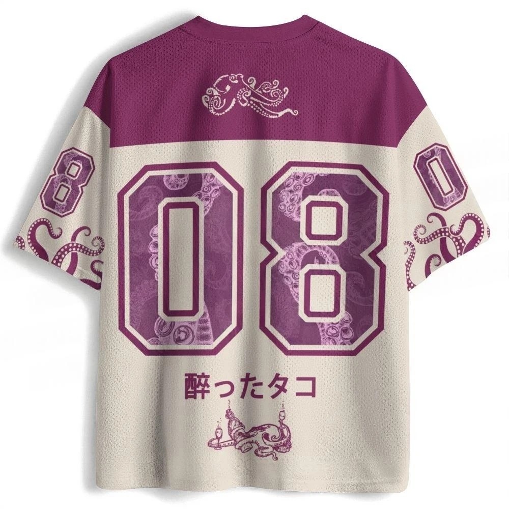 Y2K 오사카 문어 패턴 3D 프린트 남성 스포츠 V넥 - Street Fashion Osaka 리뷰 및 가격
