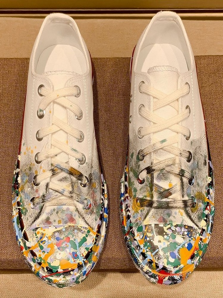 여성용 봄 신상 레이스업 페인티드 로우힐 펌프스 패션  - Street Fashion Shoes 리뷰 및 가격