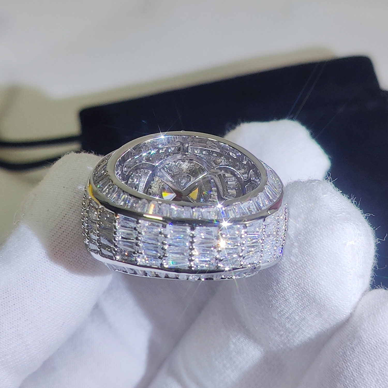 실버/18k 골드 도금 클러스터 힙합 아이스 아웃 랩  - Street Fashion Rings 리뷰 및 가격