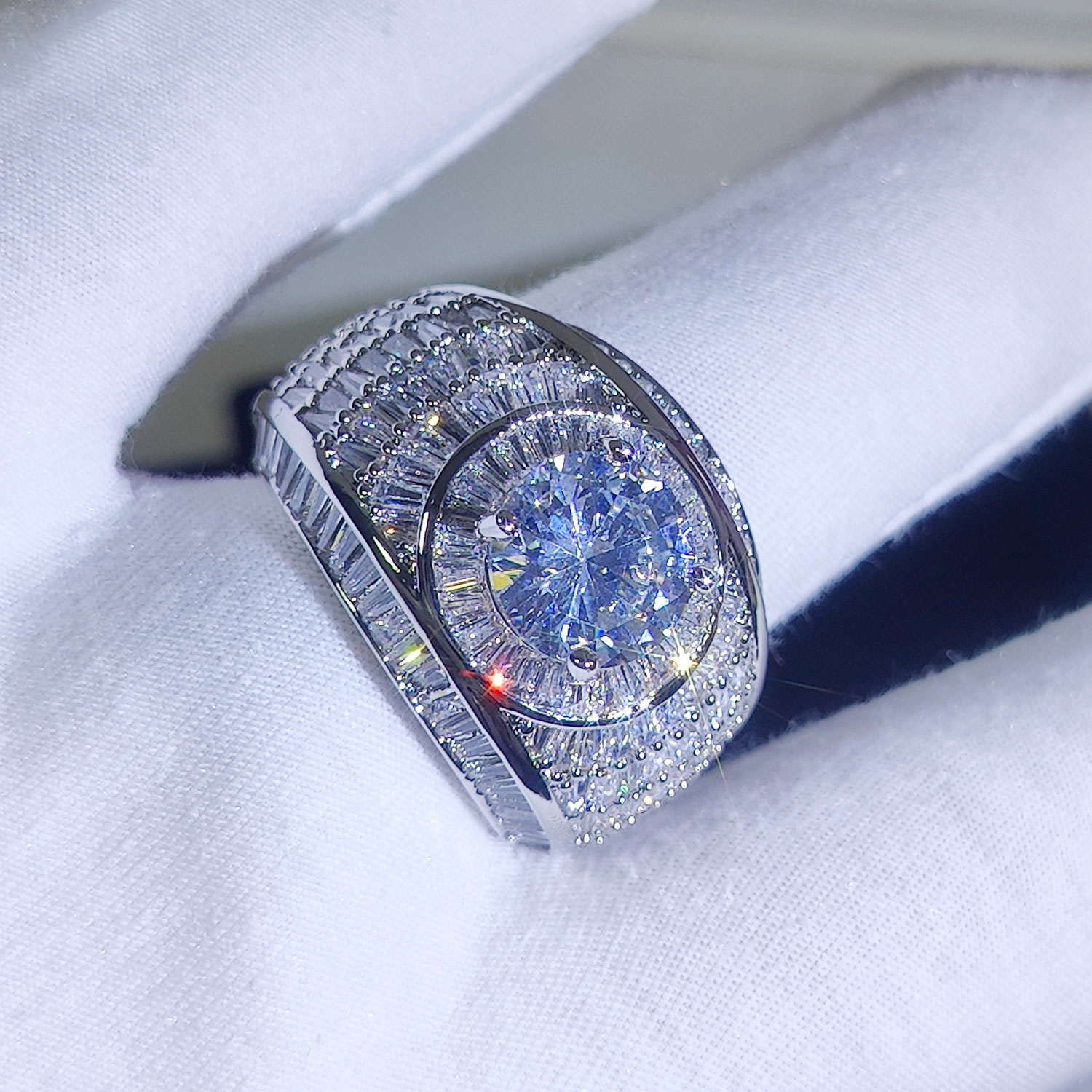 실버/18k 골드 도금 클러스터 힙합 아이스 아웃 랩  - Street Fashion Rings 리뷰 및 가격