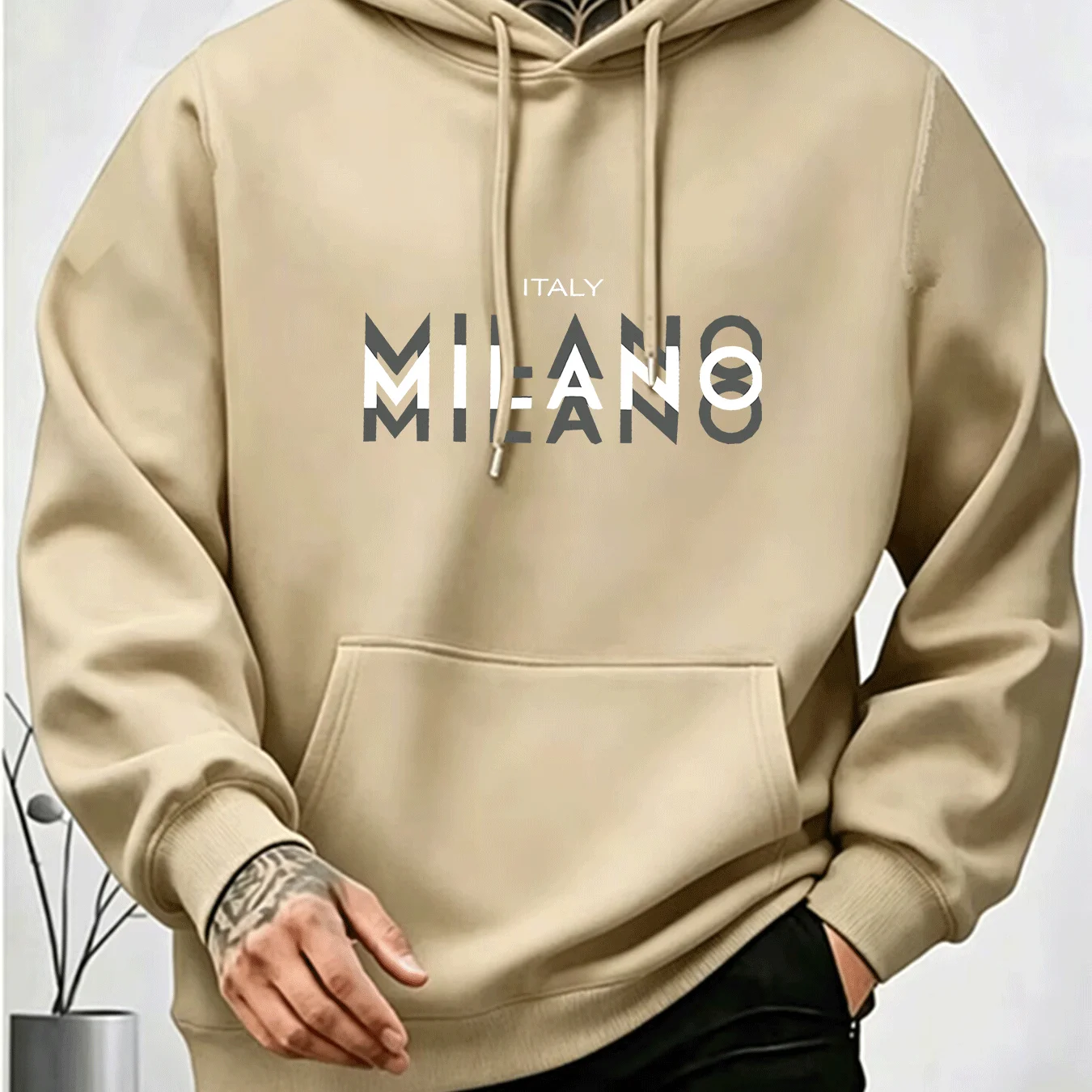남성용 MILANO 레터 프린트 후디 봄 가을 스트리트 - Street Fashion Milano 리뷰 및 가격