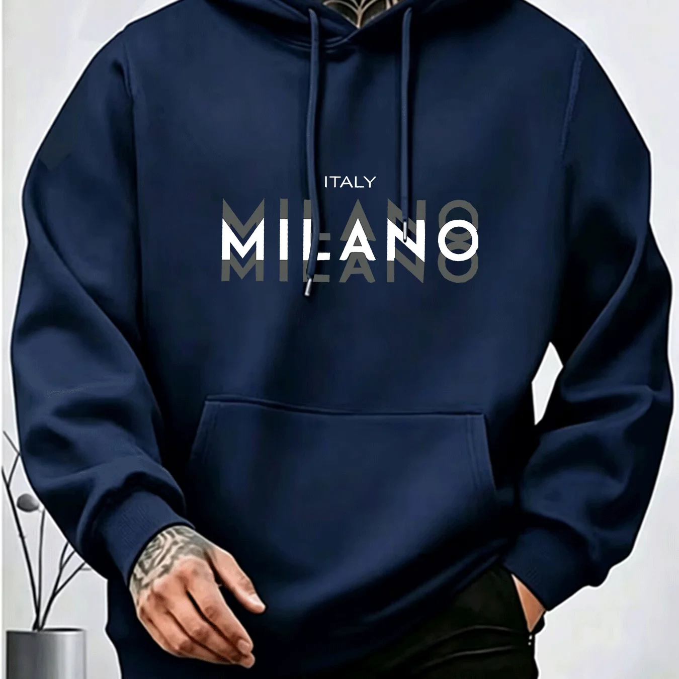 남성용 MILANO 레터 프린트 후디 봄 가을 스트리트 - Street Fashion Milano 리뷰 및 가격