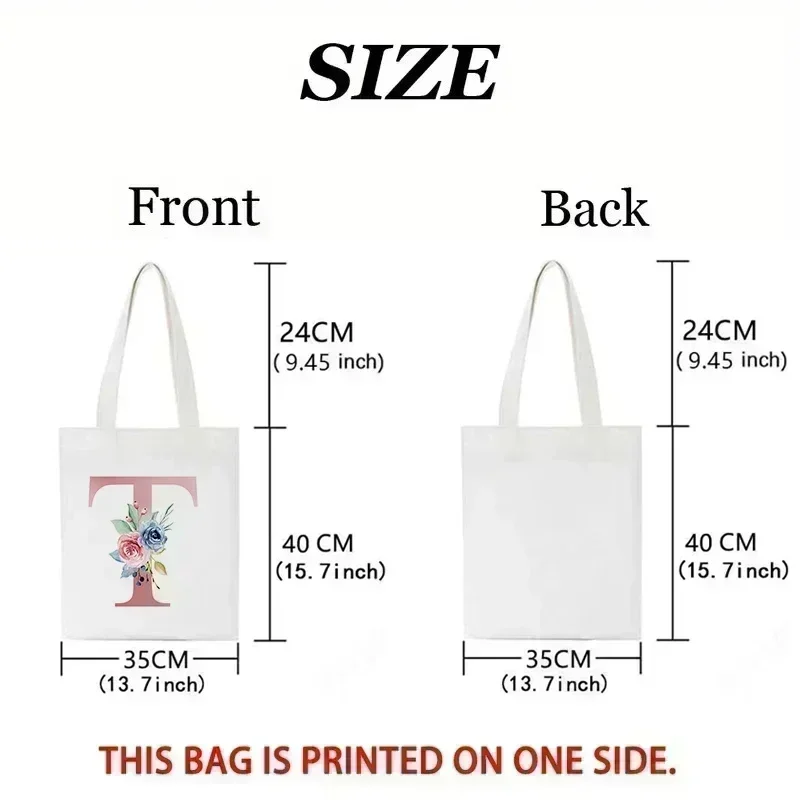 1개 플로럴 러브레터 프린트 토트백 대용량 여성 쇼핑백 - Tote Bag Canvas Print 리뷰 및 가격