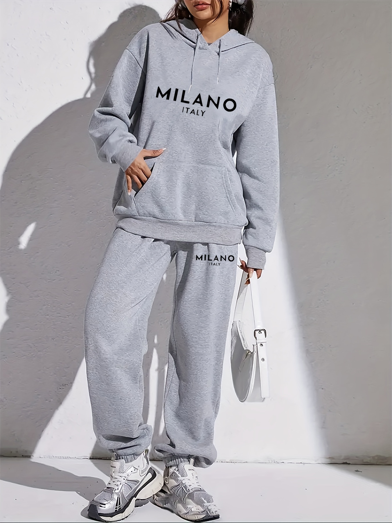 여성용 가을/겨울 후드티+스포츠 바지 세트 스트리트 캐 - Street Fashion Milano 리뷰 및 가격