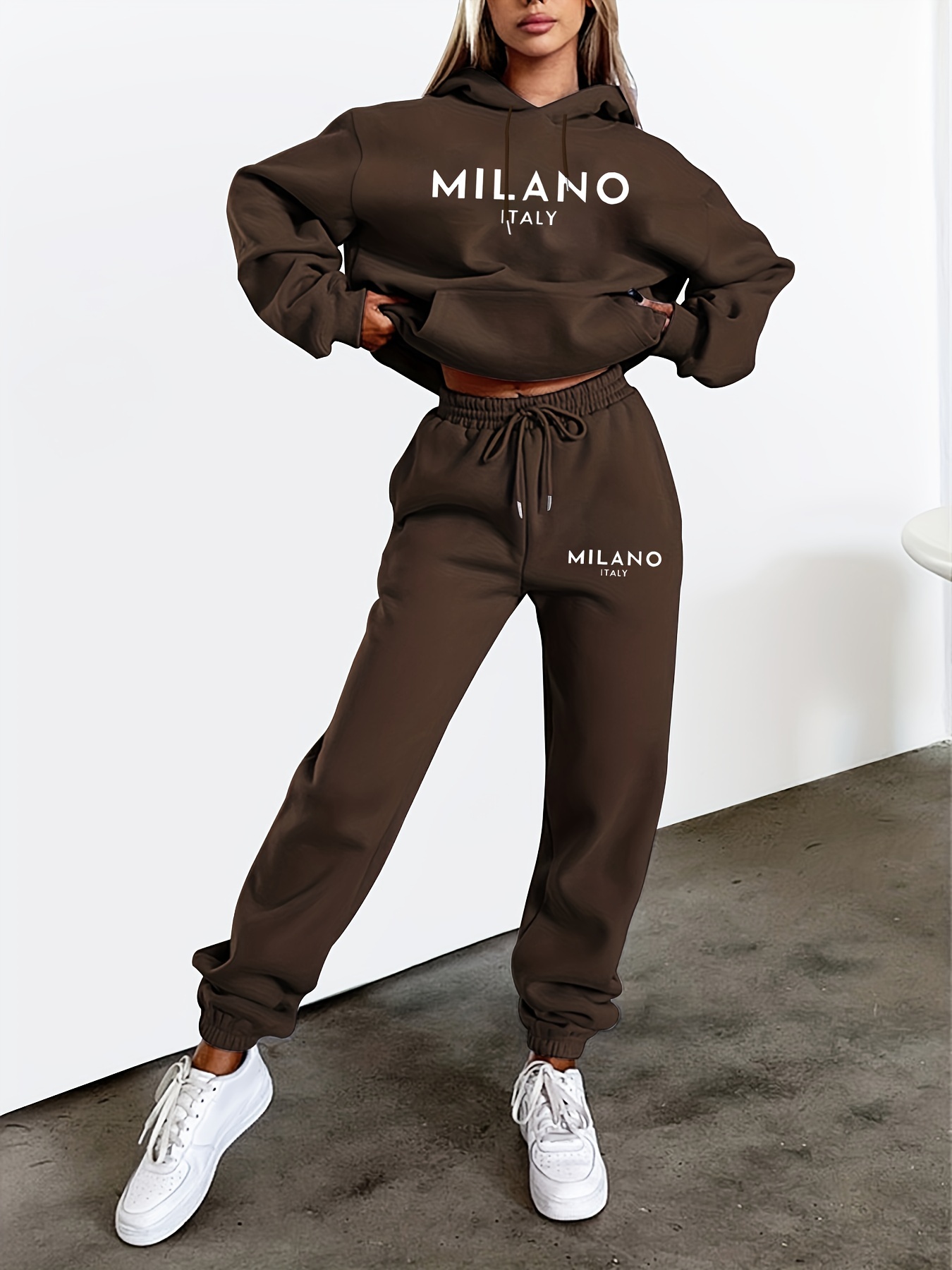 여성용 가을/겨울 후드티+스포츠 바지 세트 스트리트 캐 - Street Fashion Milano 리뷰 및 가격
