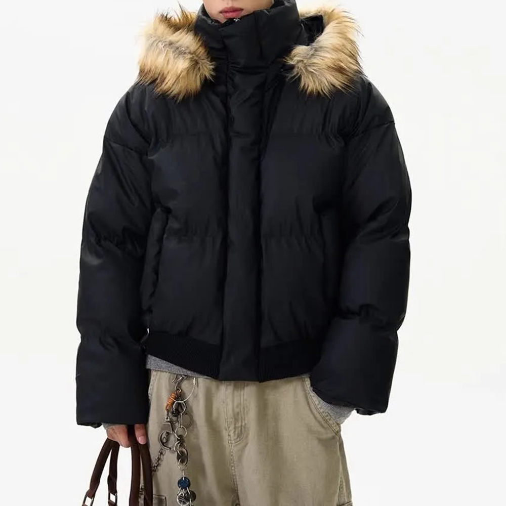 아메리칸 스트리트 패션 분리형 모피 칼라 후드 Pu 가 - Street Fashion High End 리뷰 및 가격