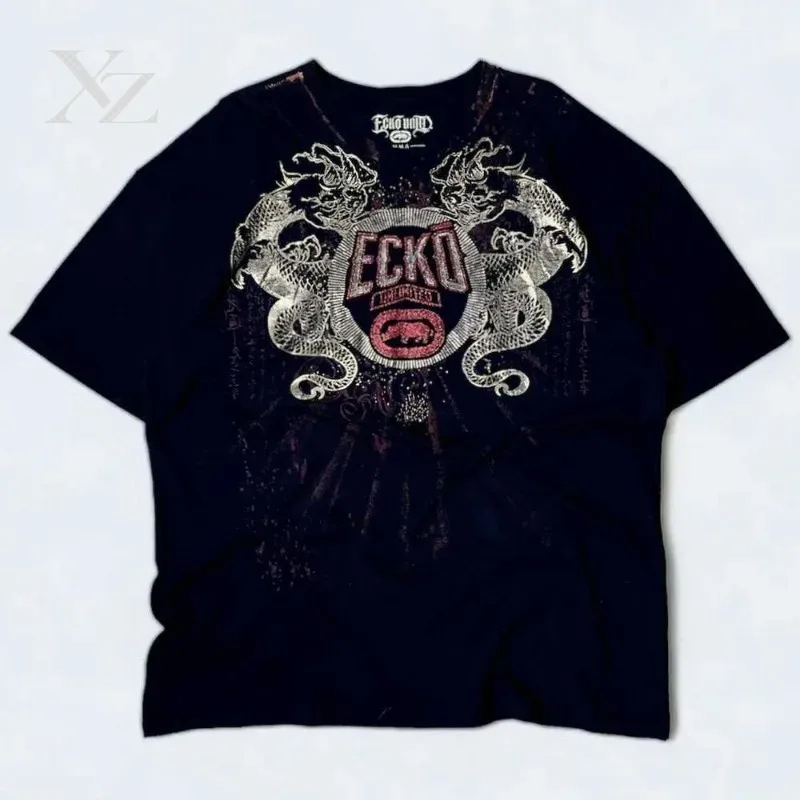 에코(Ecko) 빈티지 워싱 처리된 메탈릭 드래곤 그래 - Street Fashion Urban 리뷰 및 가격