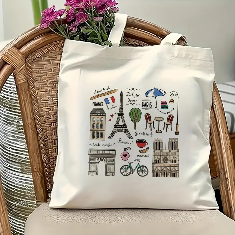 파리 여행용 토트백 여성용 에펠탑이 있는 숄더백 여행용 - Tote Bag Canvas Print 리뷰 및 가격
