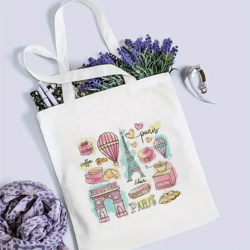파리 여행용 토트백 여성용 에펠탑이 있는 숄더백 여행용 - Tote Bag Canvas Print 리뷰 및 가격