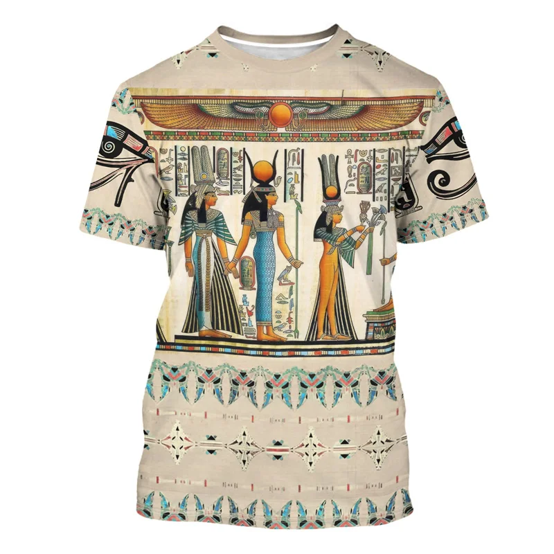 여름 3D 프린트 고대 이집트 그래픽 티셔츠 남녀공용  - Street Fashion Egypt 리뷰 및 가격