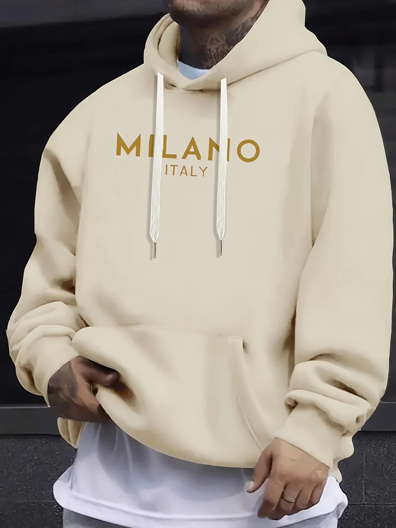 가을 겨울 후드 스웨트셔츠, MILANO 프린트 스트리 - Street Fashion Milano 리뷰 및 가격