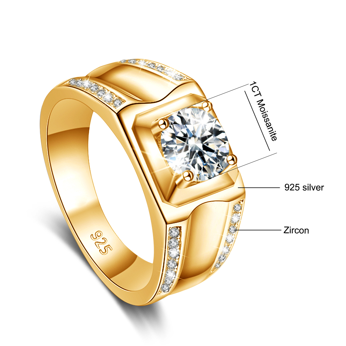 트렌드 2025 럭셔리 모이사나이트 반지 남성 힙합 웨 - Street Fashion Rings 리뷰 및 가격