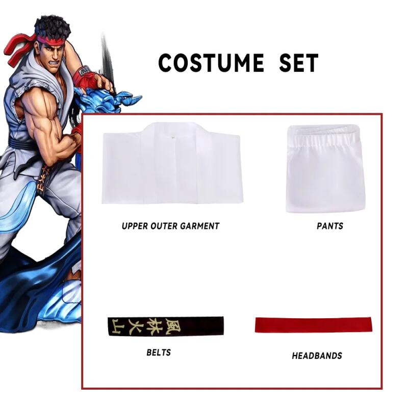 애니메이션 스트리트 파이터 류와 켄 코스프레 의상 흰색 - Street Fashion Anime 리뷰 및 가격