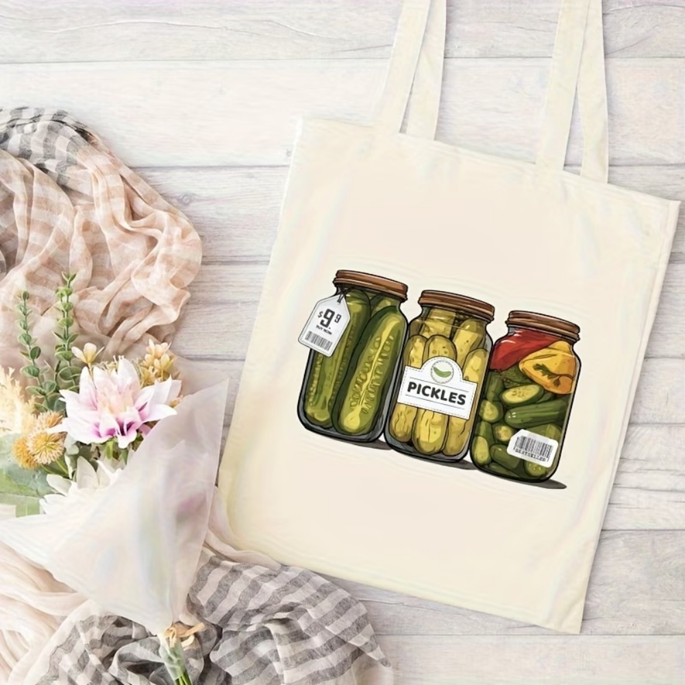 김치 패턴 디자인의 대용량 튼튼한 캔버스 토트백, 재사 - Tote Bag Canvas Print 리뷰 및 가격
