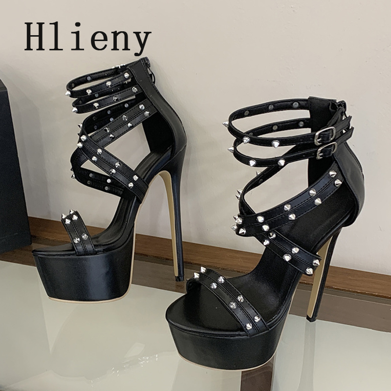 Hlieny 샌들 패션 메탈 리벳 발목 버클 스트랩 여 - Street Fashion Shoes 리뷰 및 가격