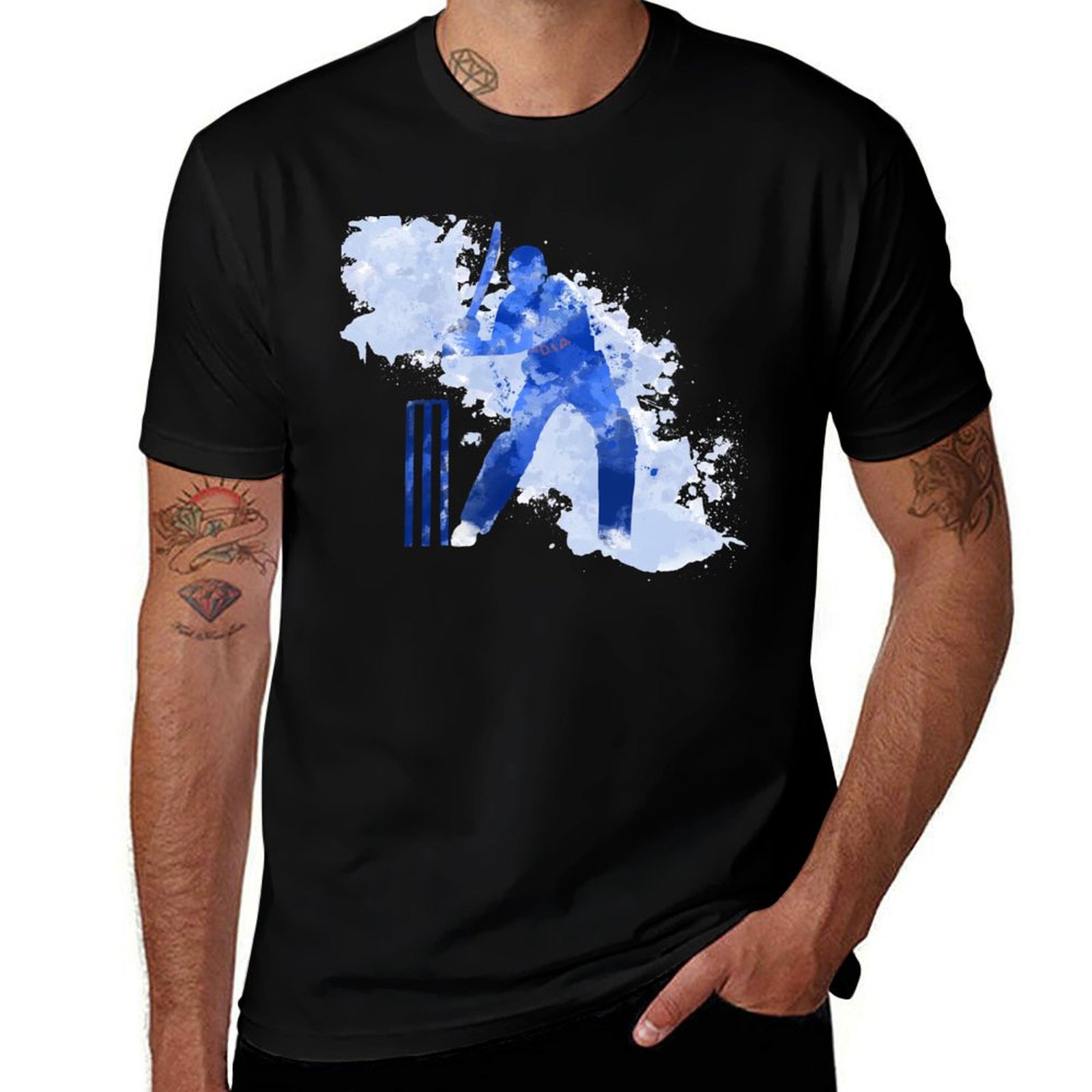 INDIA CRICKET - BATSMAN 수채화 스플 - Street Fashion India 리뷰 및 가격